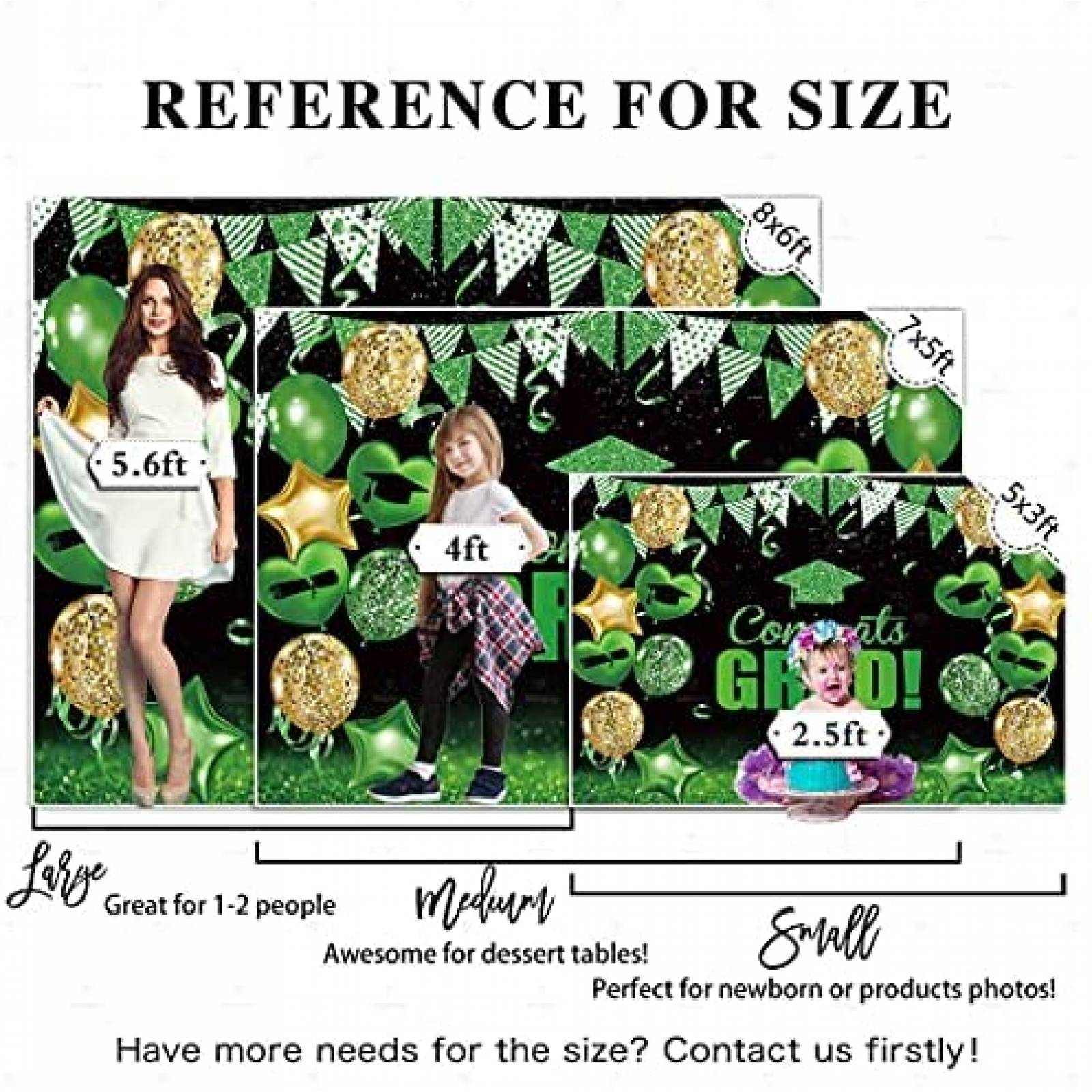 Telon Allenjoy Graduacion Fondo Decorativo 7 x 5 ft -Verde