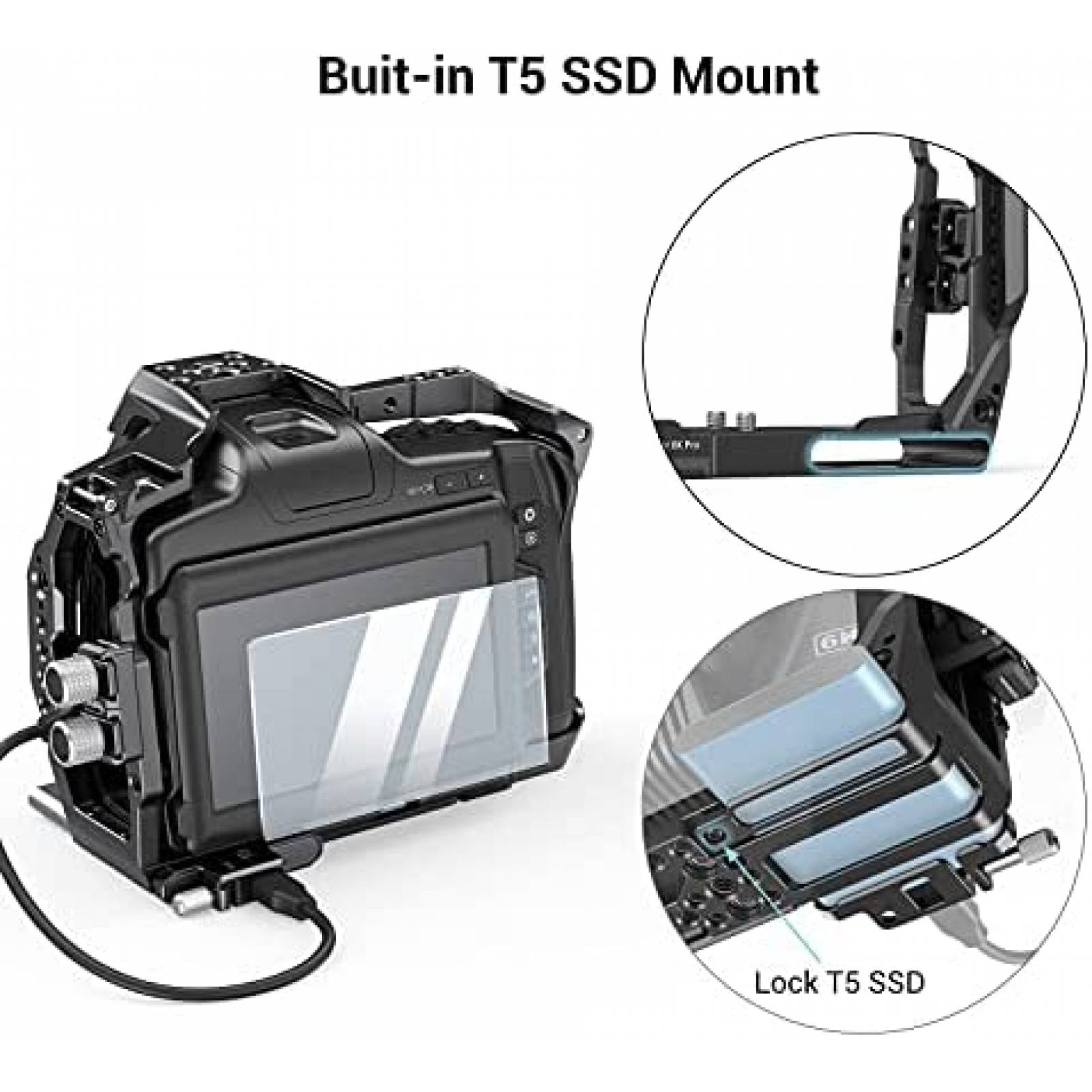 Kit de jaula para camara SMALLRIG BMPCC 6K Pro -Negro