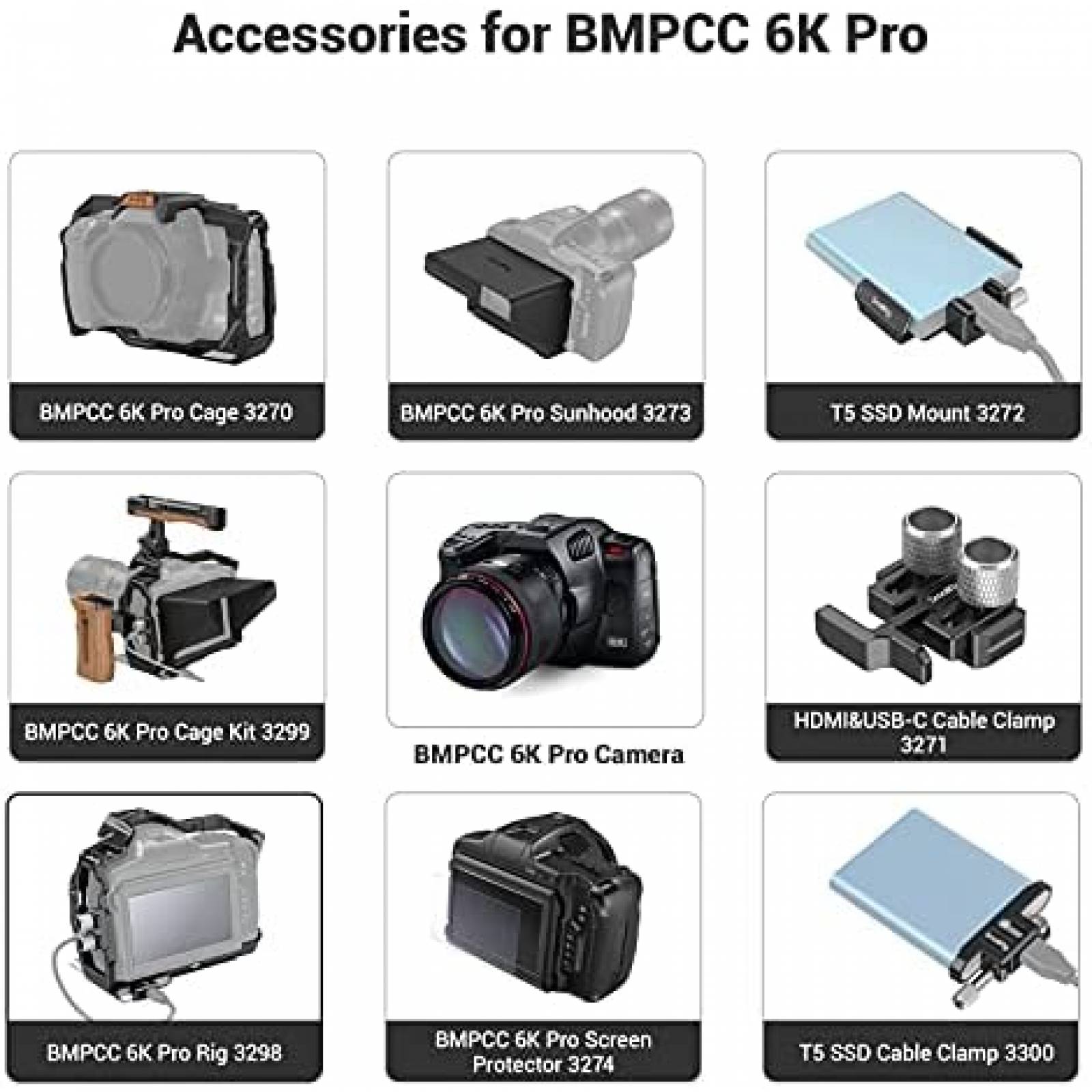 Kit de jaula para camara SMALLRIG BMPCC 6K Pro -Negro