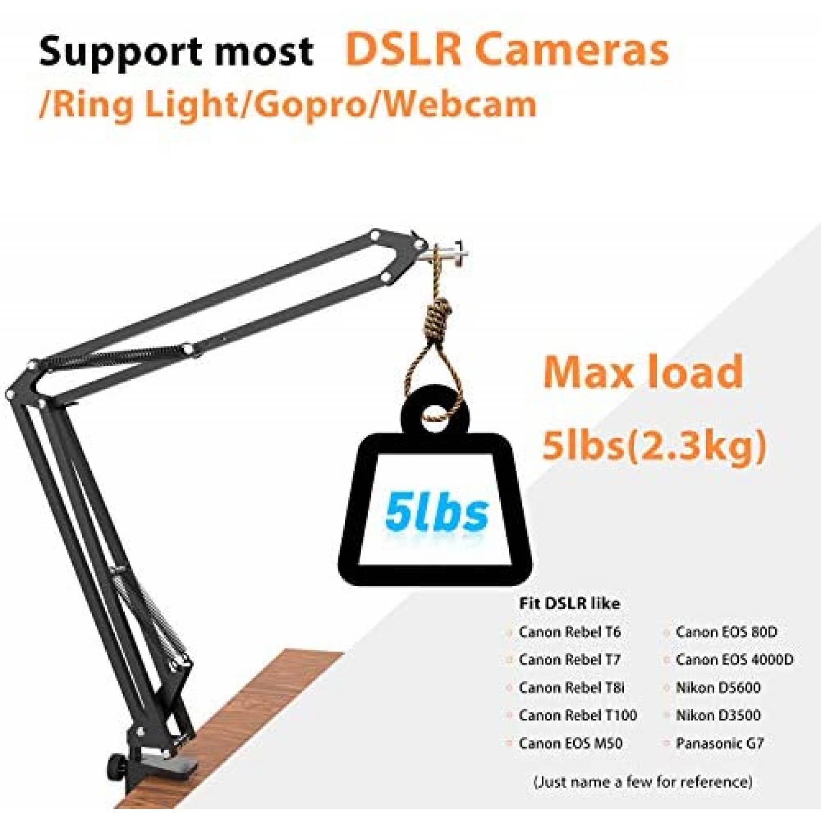 Tripode superior para camaras DSLR LenTok resistente -Negro