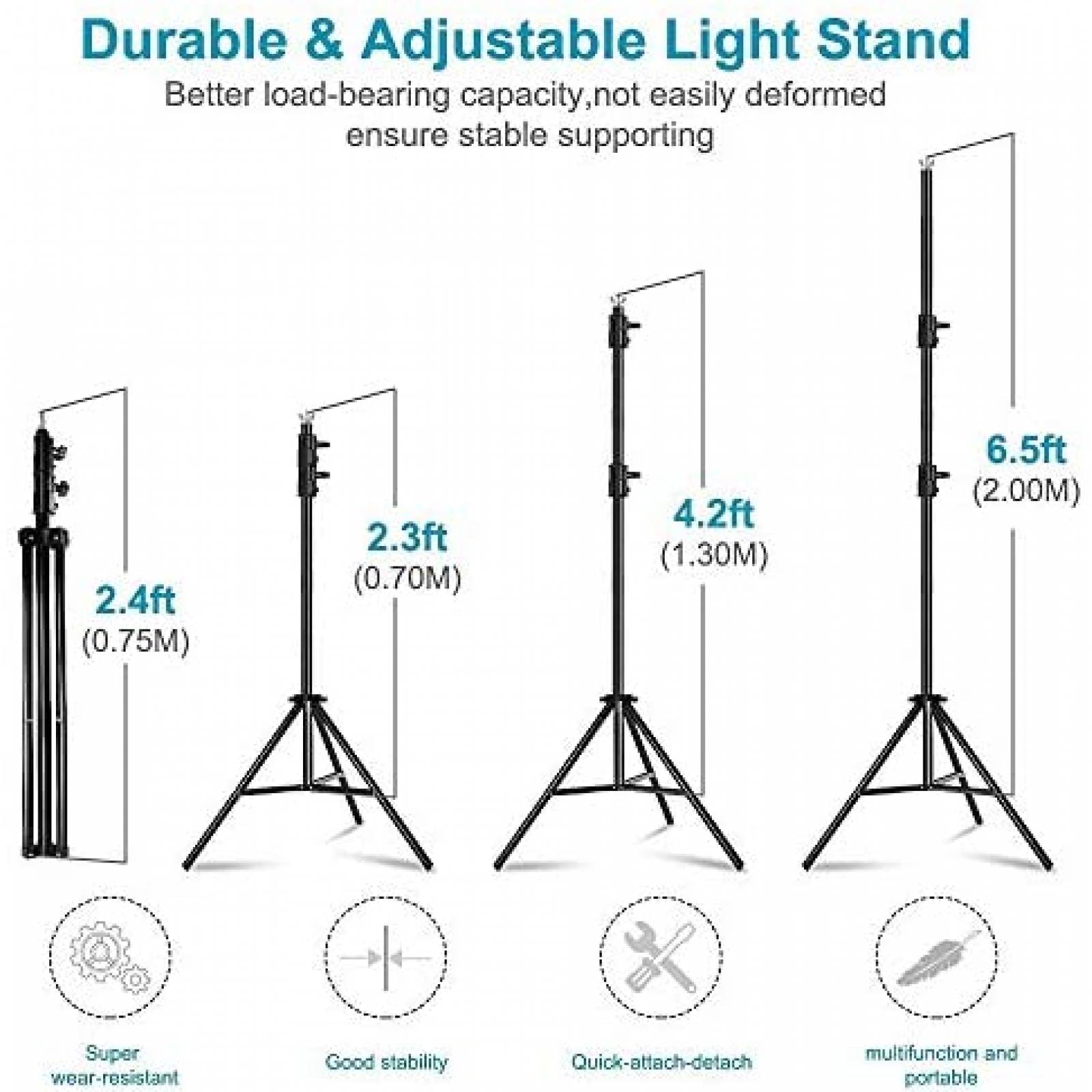 Kit Soporte MsMk De Fondo Fotografico Con Resortes/ 4 Clips