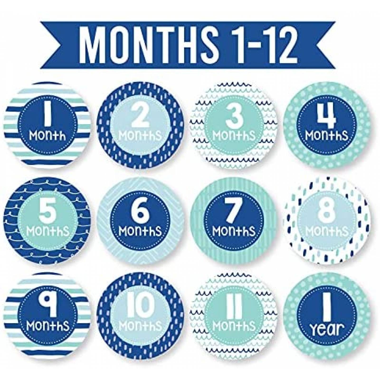 Pegatinas mensuales Hadley Designs 20 pzs para bebe niño