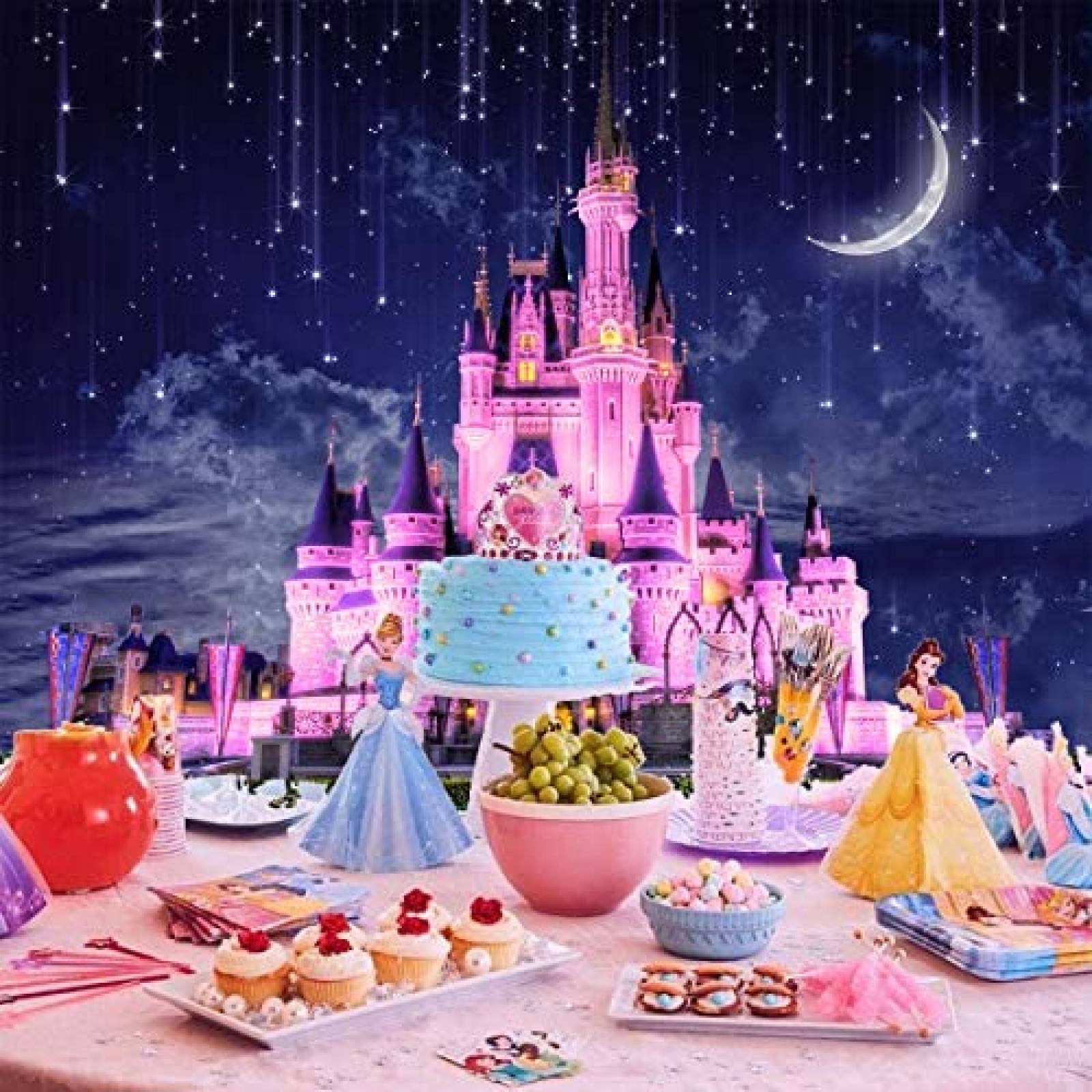 Telon Younger Land Castillo Fondo Fotografico 8x6ft -Azul