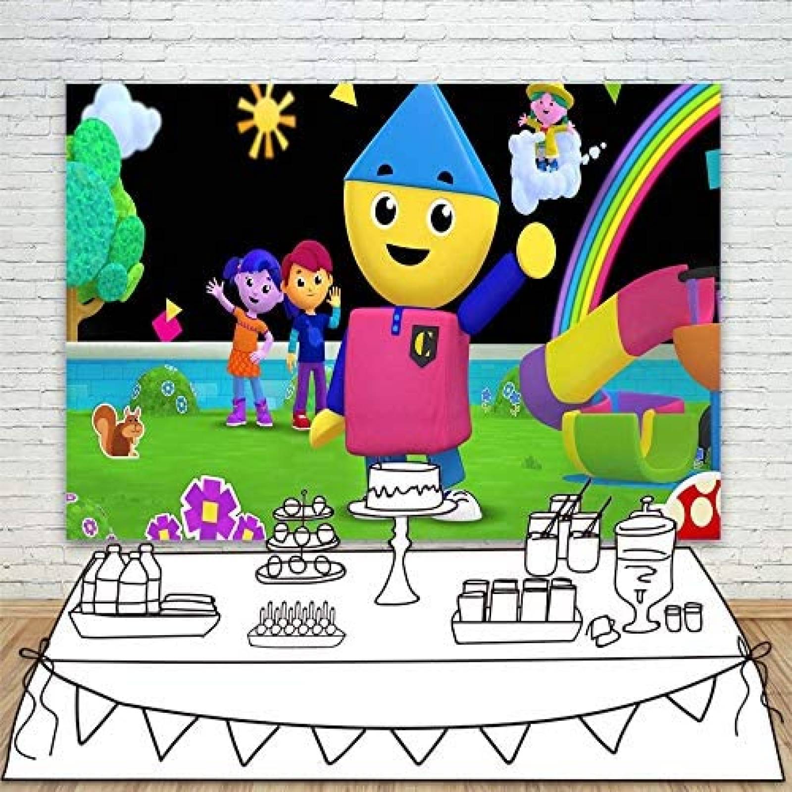 Telon de fondo JMING Charlie Colorforms City de 7x5ft -Negro