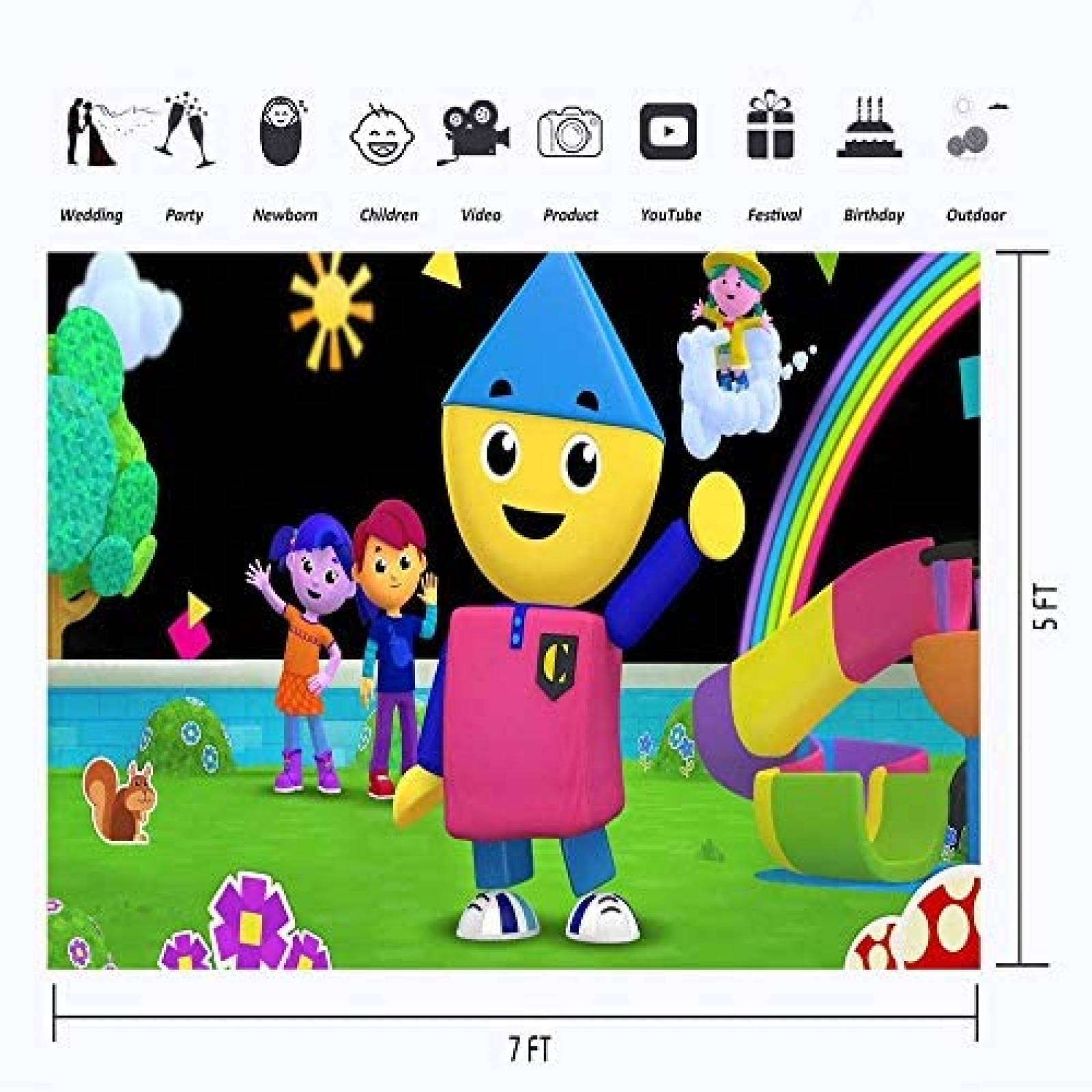 Telon de fondo JMING Charlie Colorforms City de 7x5ft -Negro