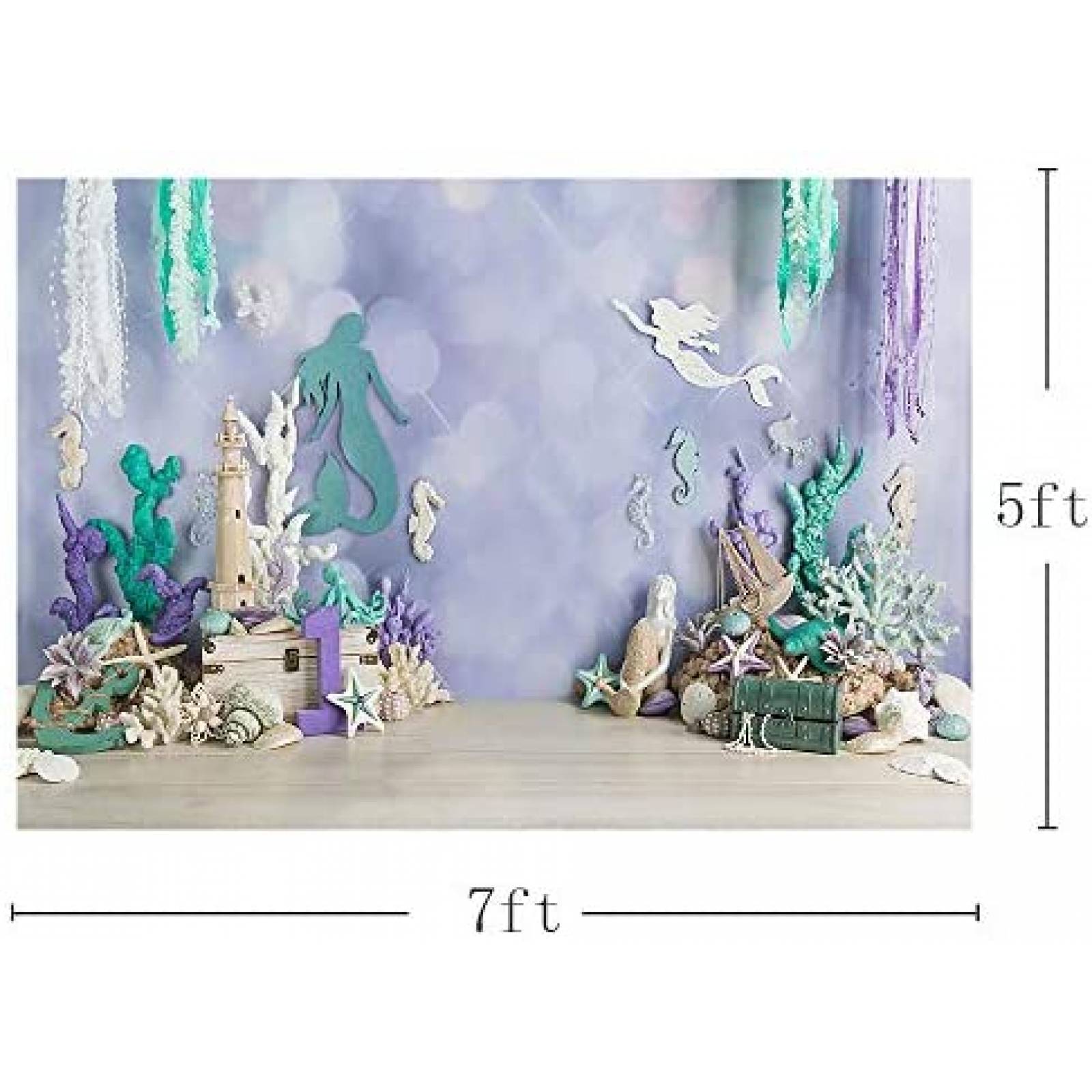 Fondo para fotografia MEHOFOND de sirena bajo el mar de 7x5"