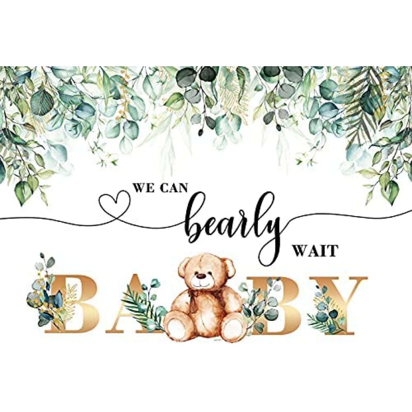 Telon de Fondo Cenven Baby Shower Osito 7x5ft -Blanco