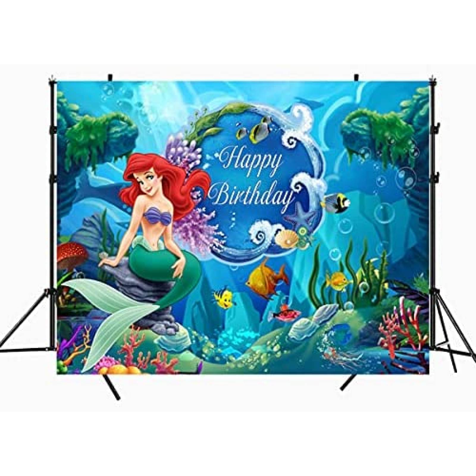 Fondo para fotografia Zlhcgd de sirena Ariel de 7 x 5 ft