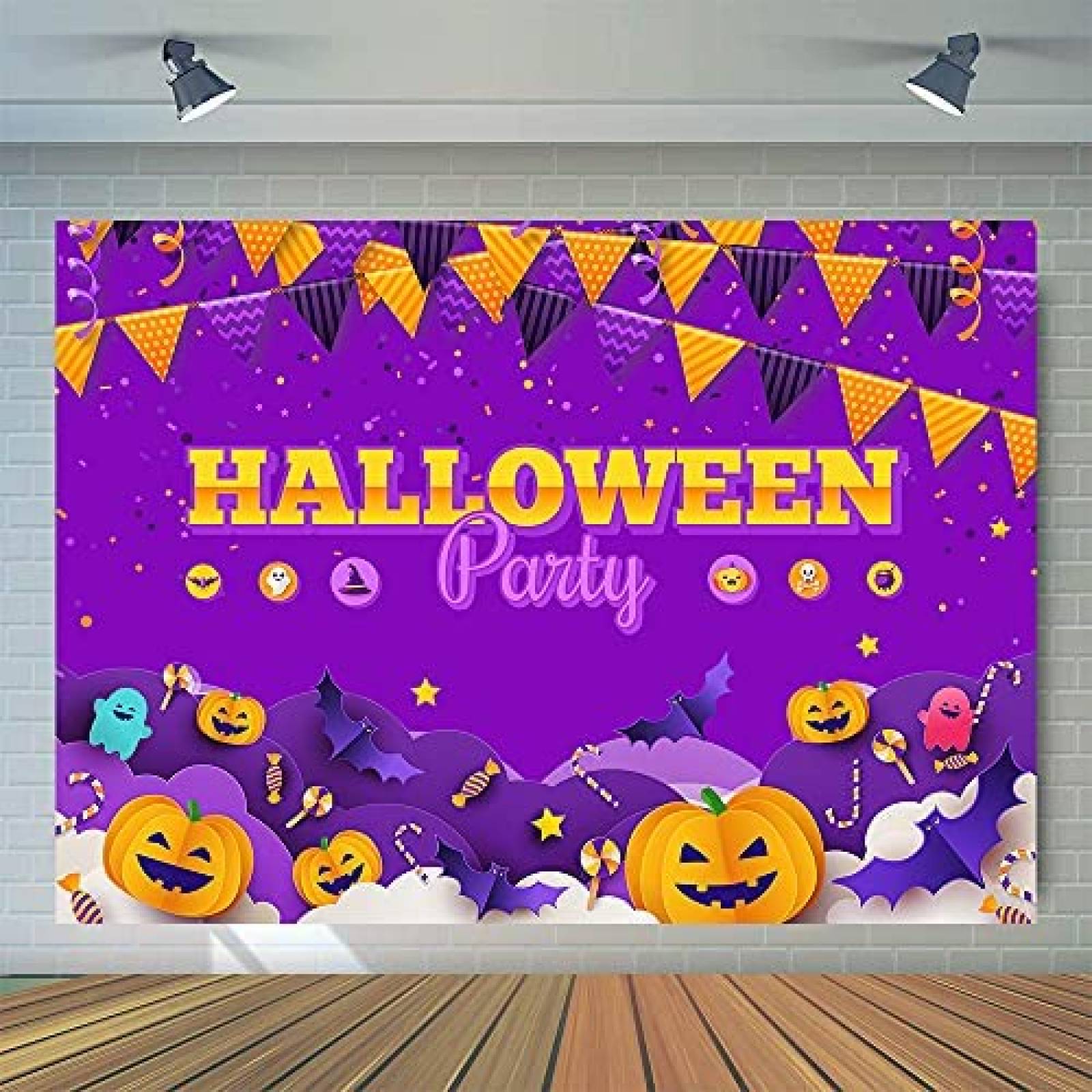 Fondo Fotografia WOLADA Halloween Decoracion Fiestas -Morado