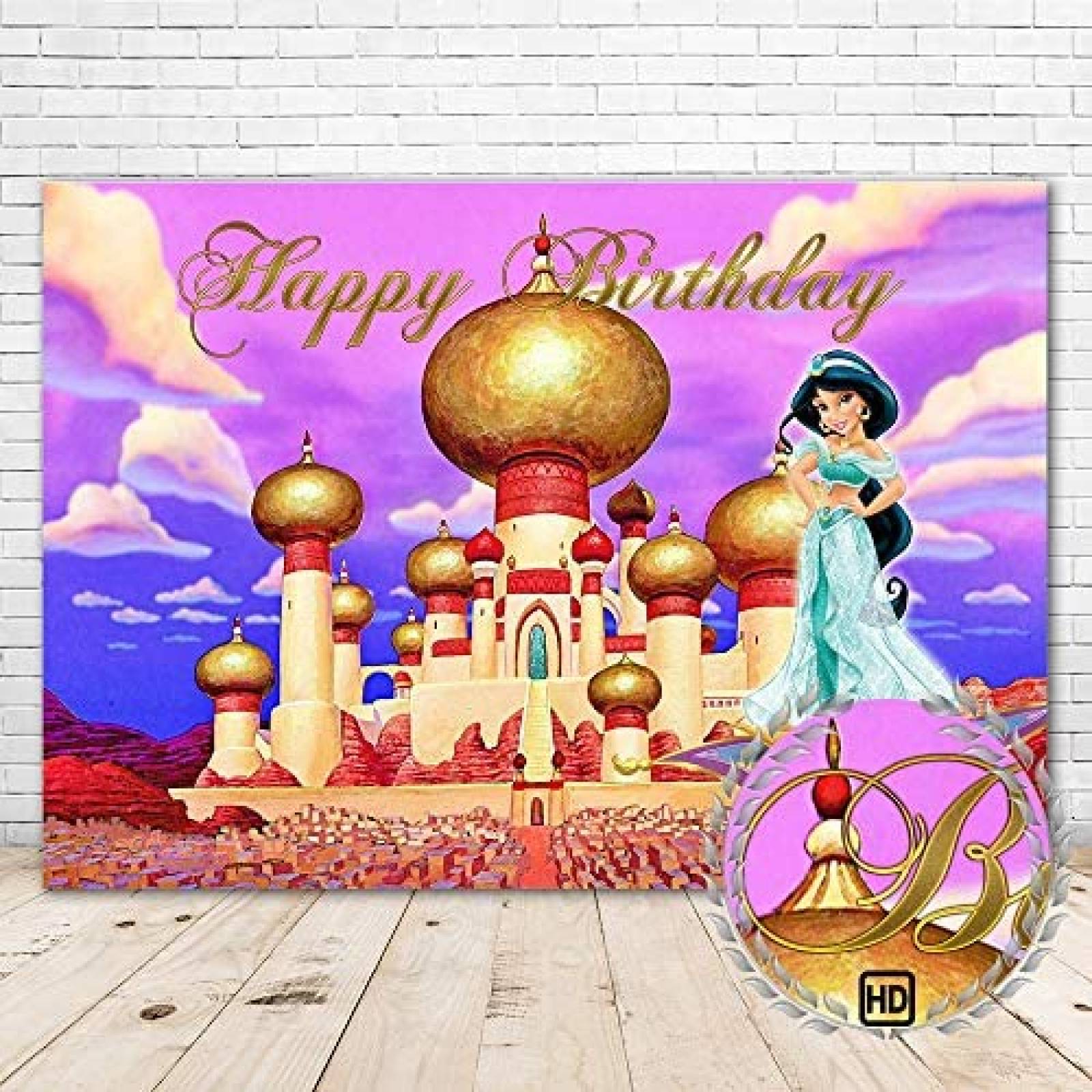 Fondo Fotografia YouRan Cumpleaños Princesa Jasmine -Morado
