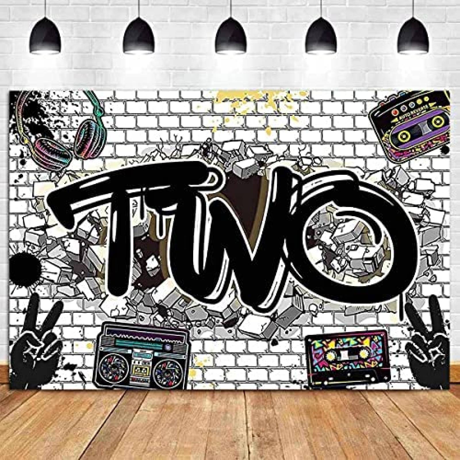 Fondo Fotografia Yongqian Graffiti Decoracion Eventos -Negro