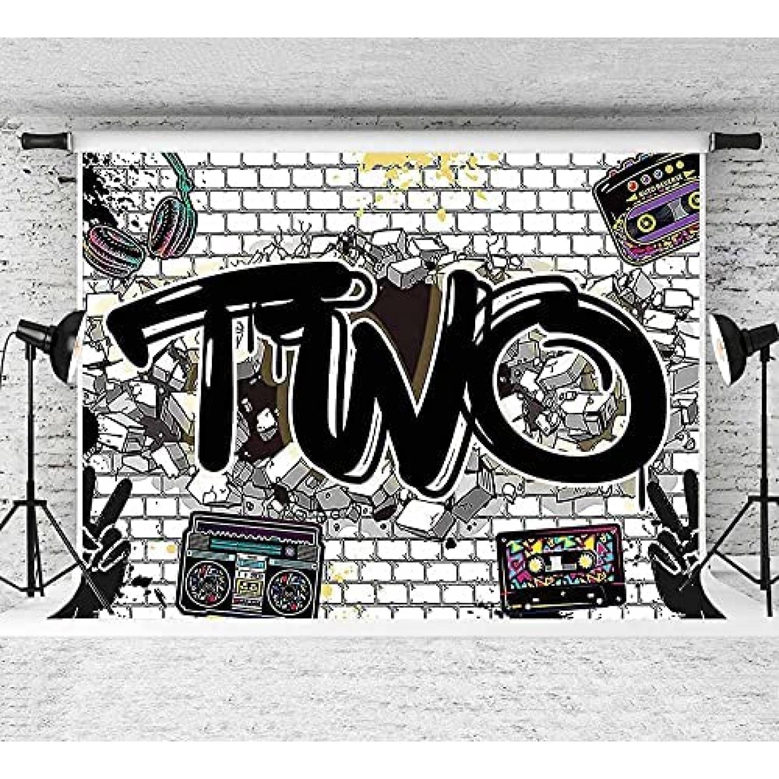 Fondo Fotografia Yongqian Graffiti Decoracion Eventos -Negro