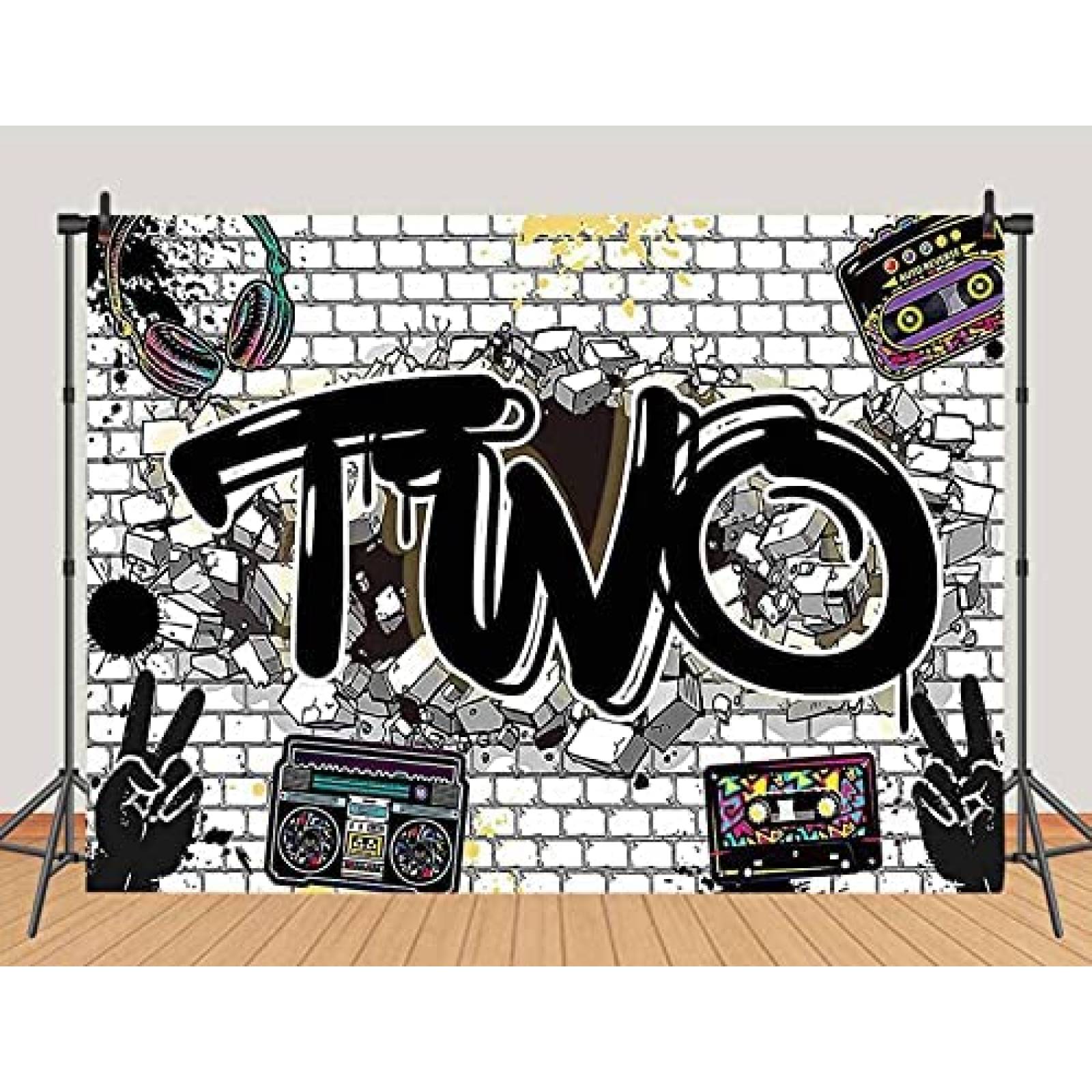 Fondo Fotografia Yongqian Graffiti Decoracion Eventos -Negro