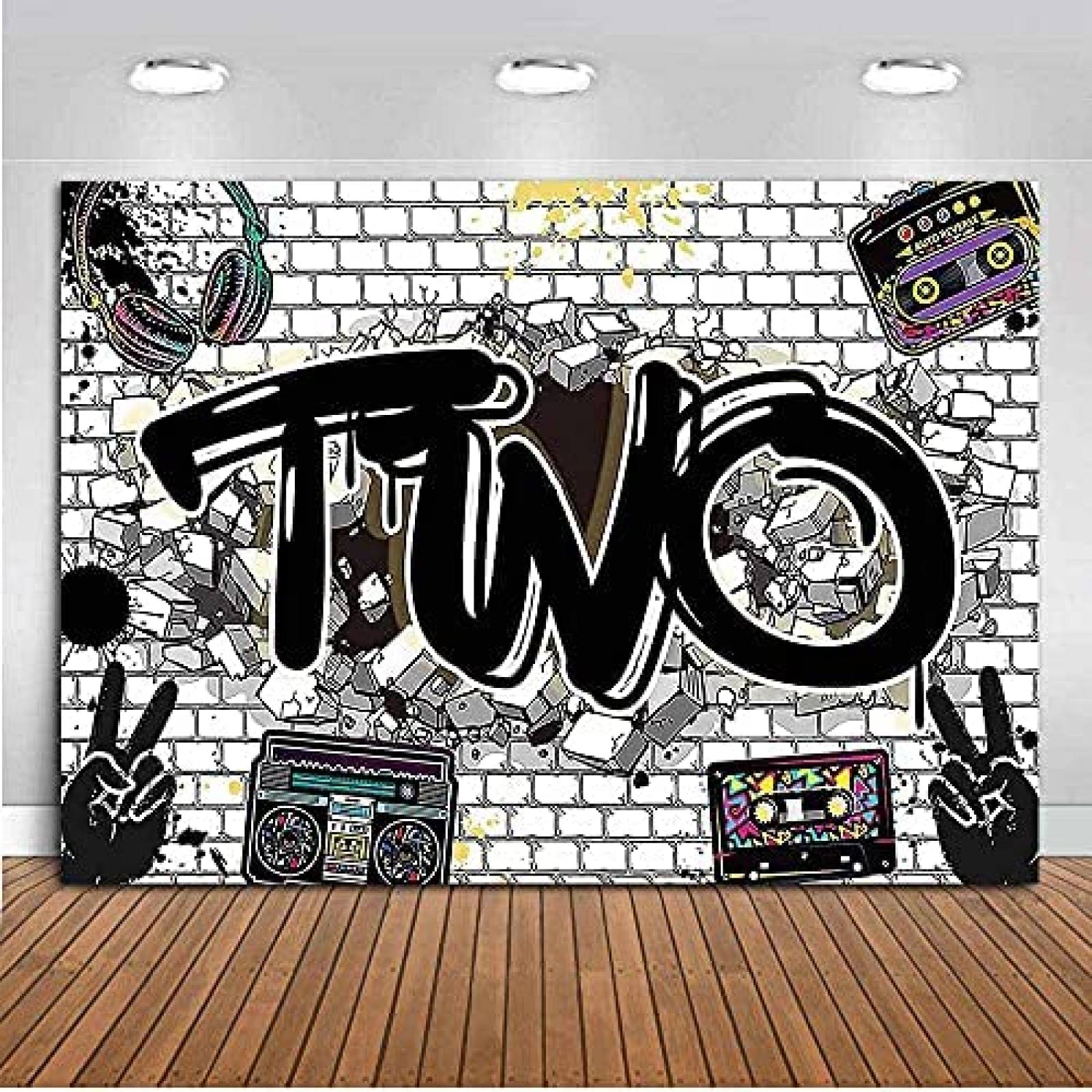 Fondo Fotografia Yongqian Graffiti Decoracion Eventos -Negro