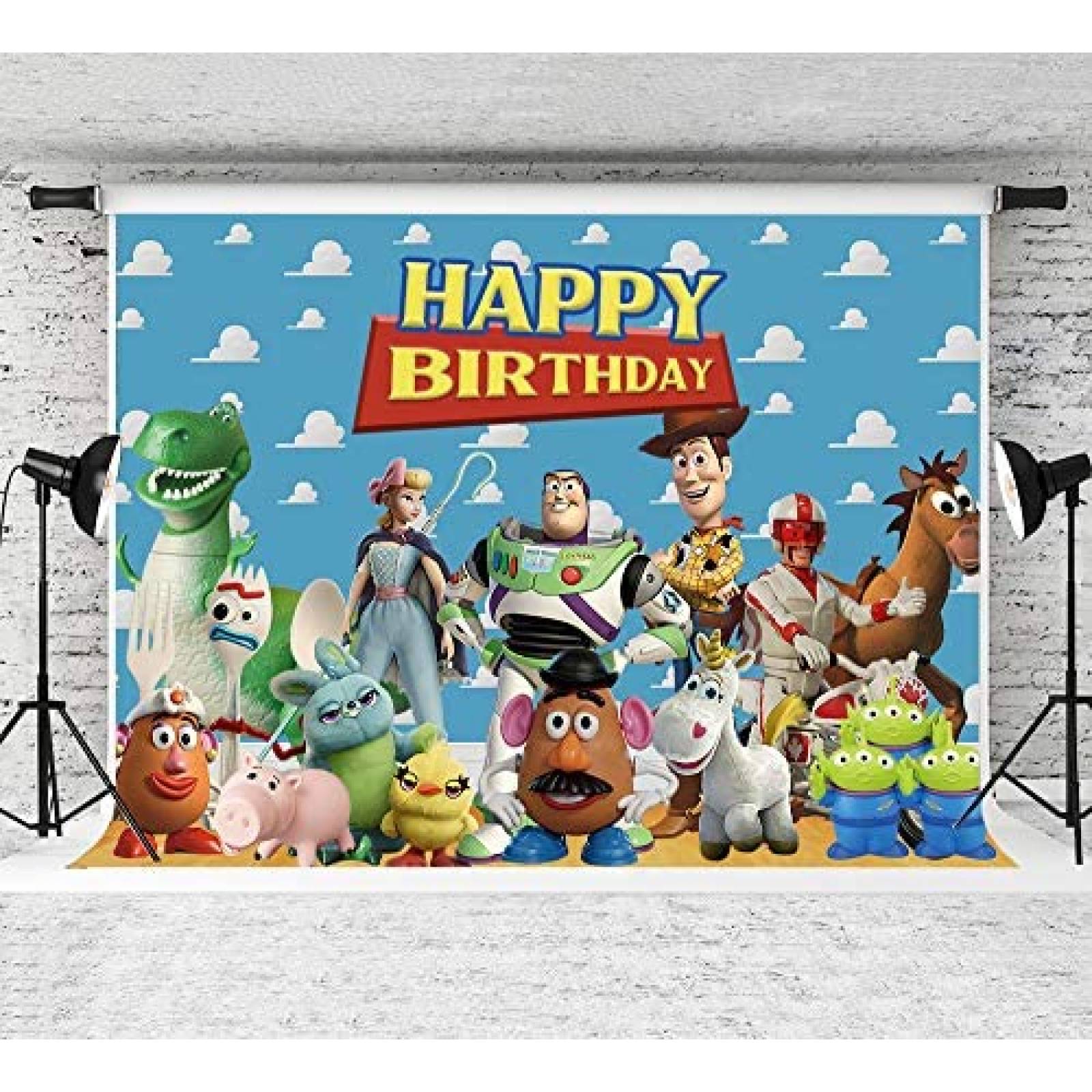 Telon de Fondo charming-direct Feliz Cumpleaños Toy Story
