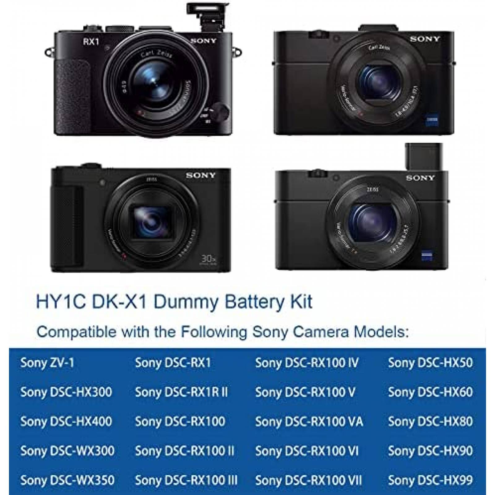 Kit de cables de alimentacion HY1C DK-X1 para camaras Sony