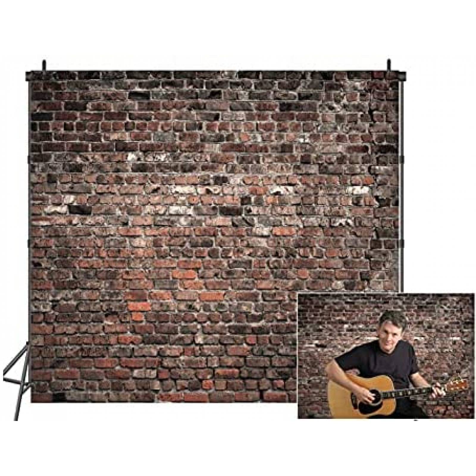 Fondo de Fotografia LTLYH de 8 x 8 Pies Ladrillos -Rojo