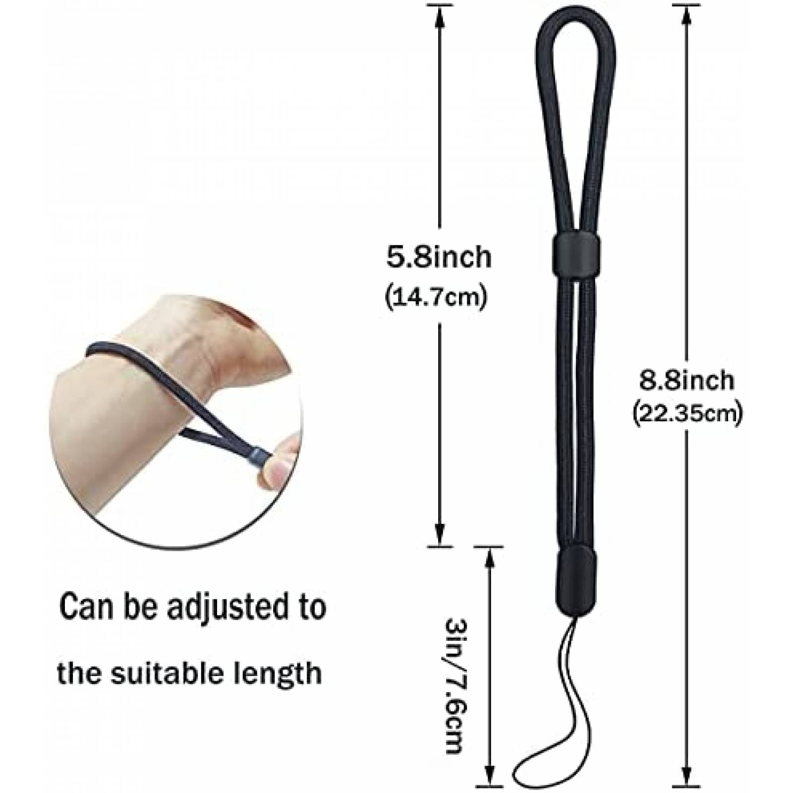 Correa para celular yuntop 5 pzs para muñeca -Negro