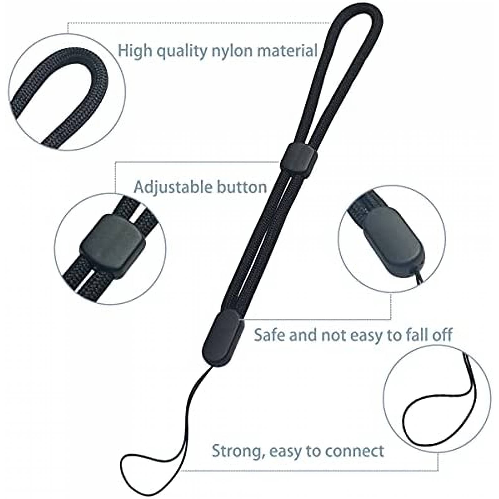Correa para celular yuntop 5 pzs para muñeca -Negro