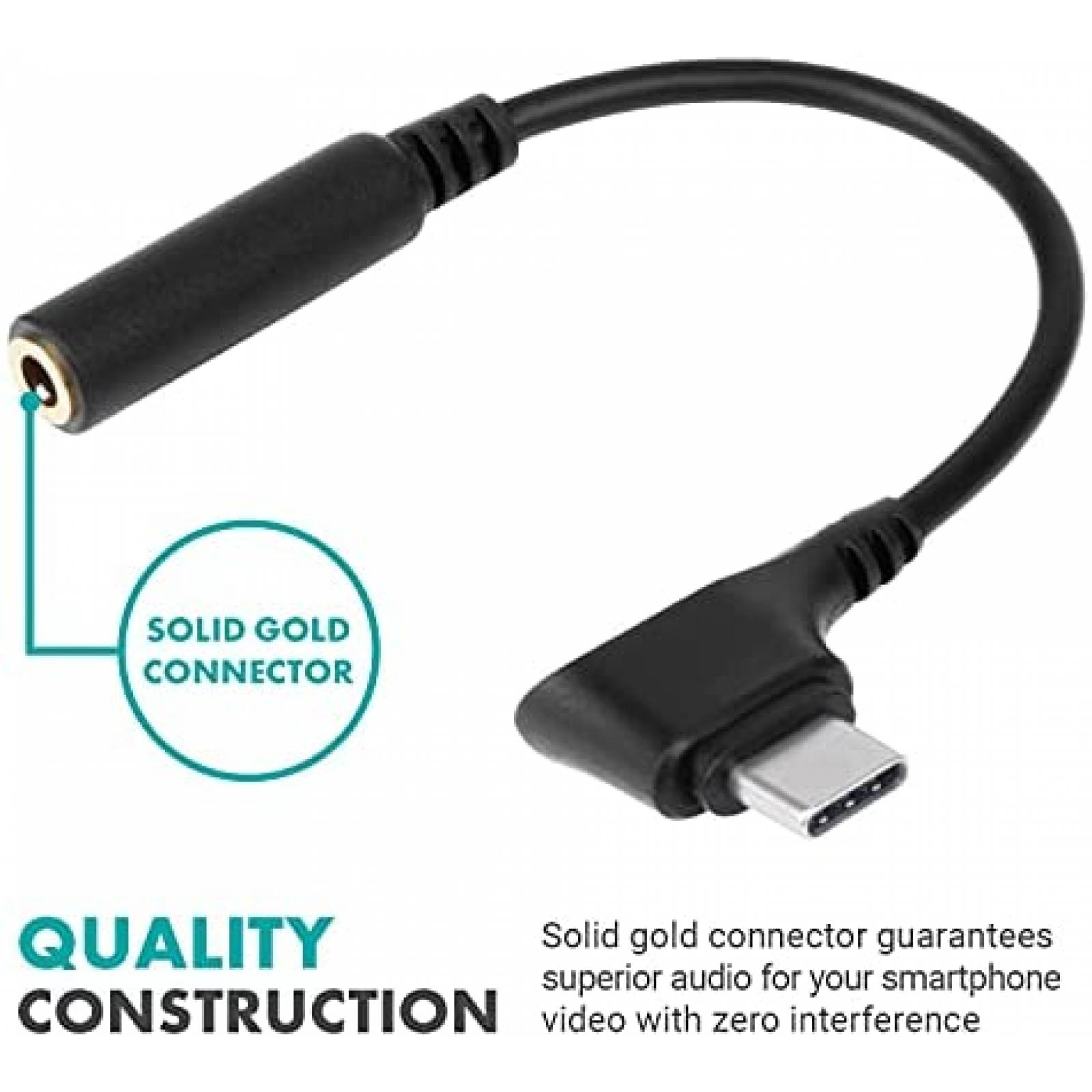 Microfono Movo VXR10 De Camara Con Adaptador 3,5 mm a USB-C