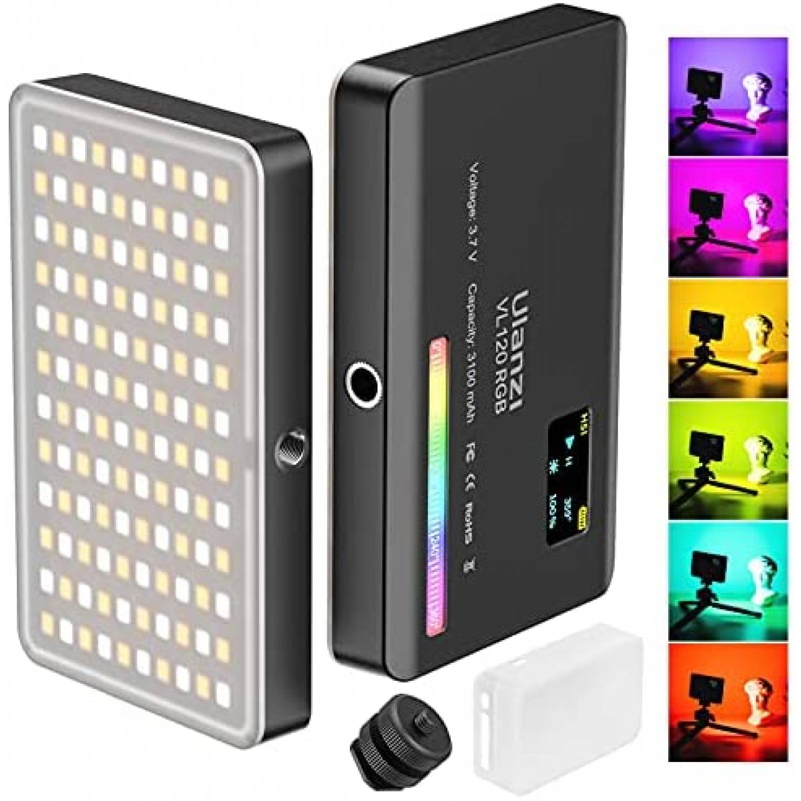 Luz LED ULANZI Recargable RGB Fotografia Portatil -Negro