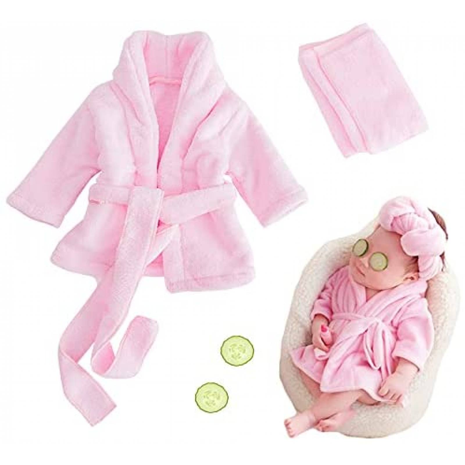Kit Fotografico M&G House Recien Nacida Toallas Baño -Rosa
