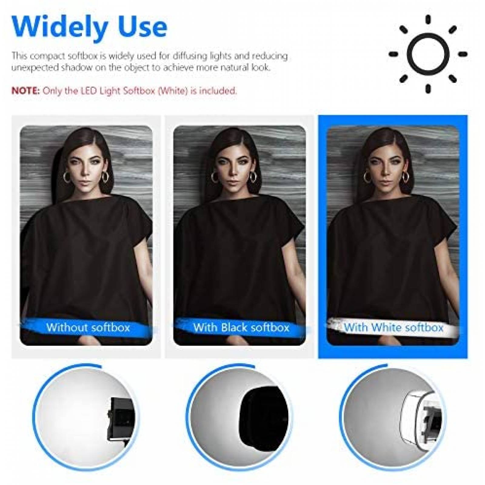 Softbox Plegable Neewer 660 LED 8''x6.8''/16''x16'' -Blanco