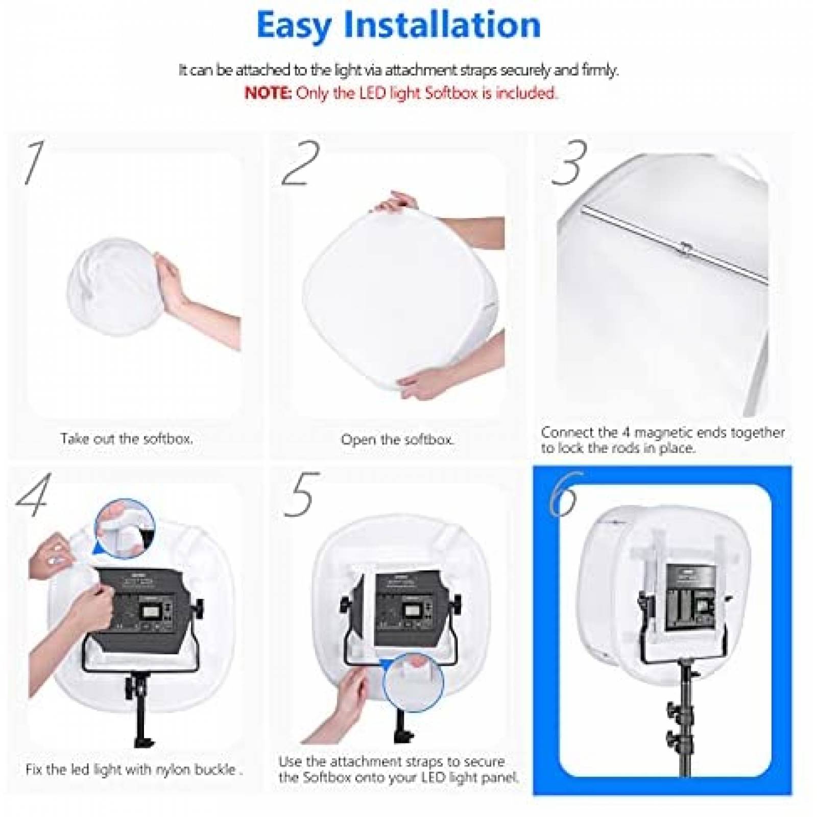 Softbox Plegable Neewer 660 LED 8''x6.8''/16''x16'' -Blanco