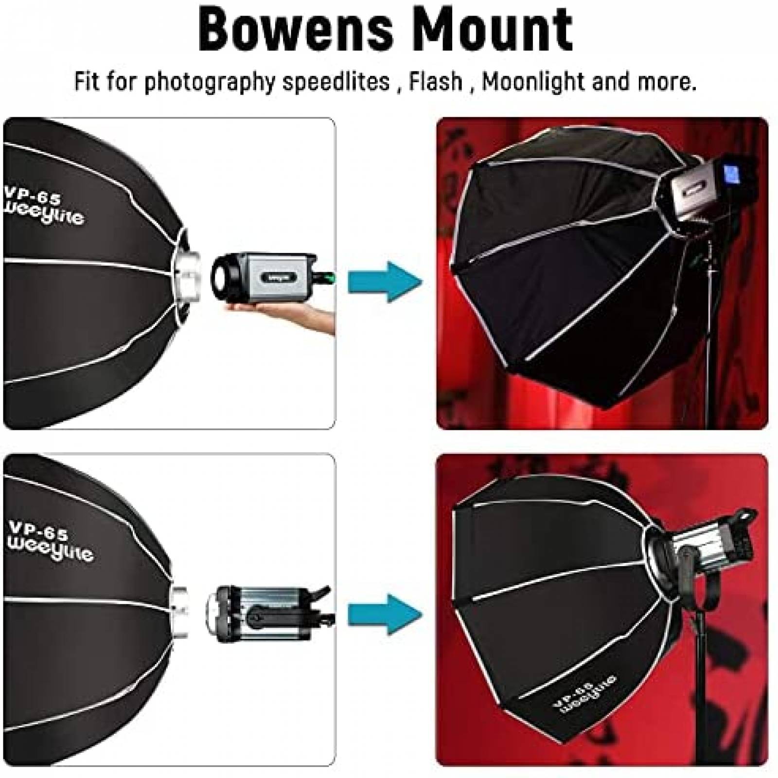 Softbox VILTROX 25" Paraguas Reflector Flash Fotografia