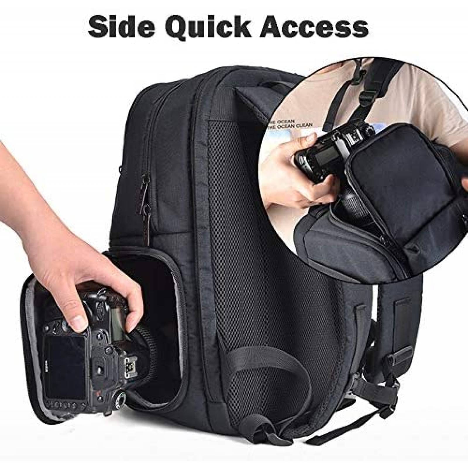 Mochila CADeN para Laptop 13'' y Camara DSLR -Negro