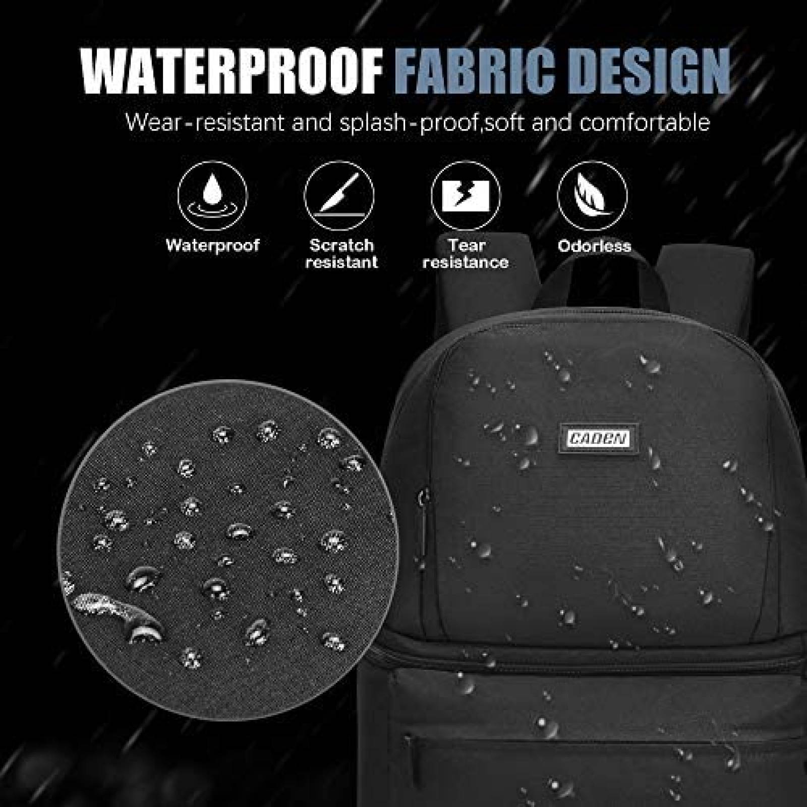 Mochila CADeN para Laptop 13'' y Camara DSLR -Negro