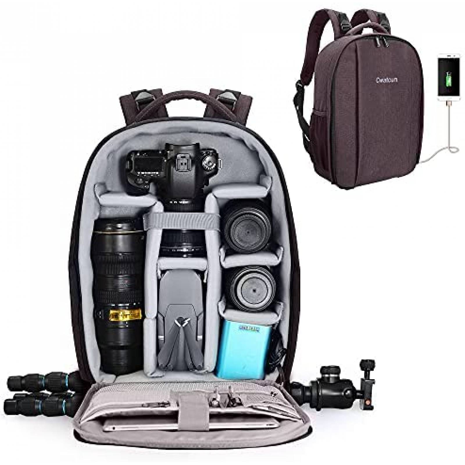 Mochila Organizadora Cwatcun para Camara DSLR Nikon -Negro