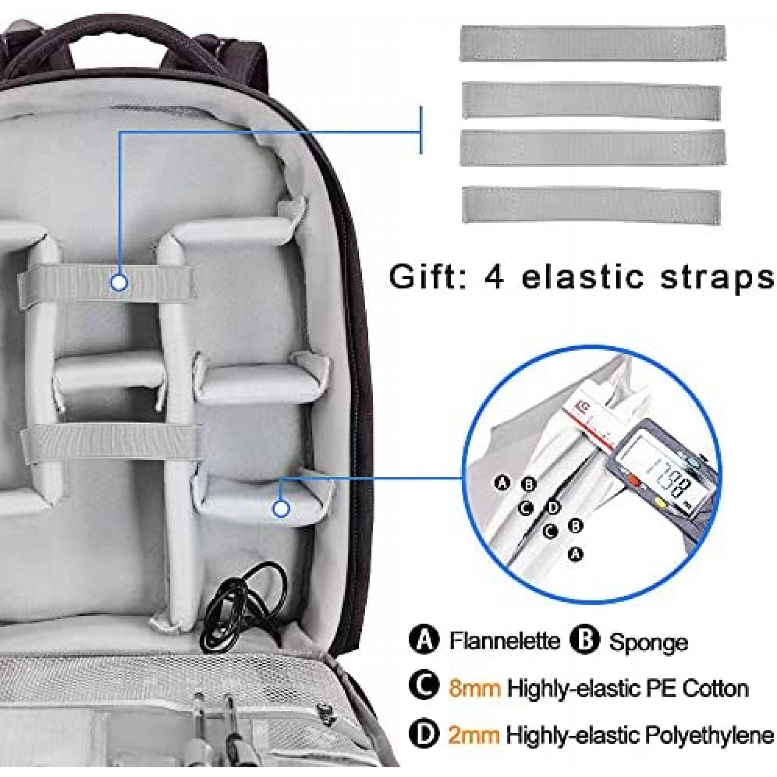 Mochila Organizadora Cwatcun para Camara DSLR Nikon -Negro