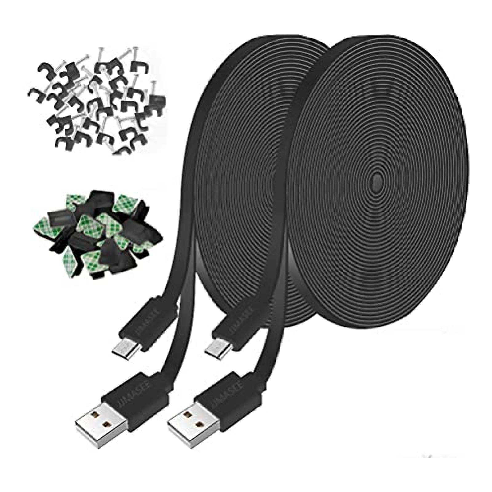 Cables JJMASEE 2 Pzs 20 ft Para Wyze Cam V3 -Negro
