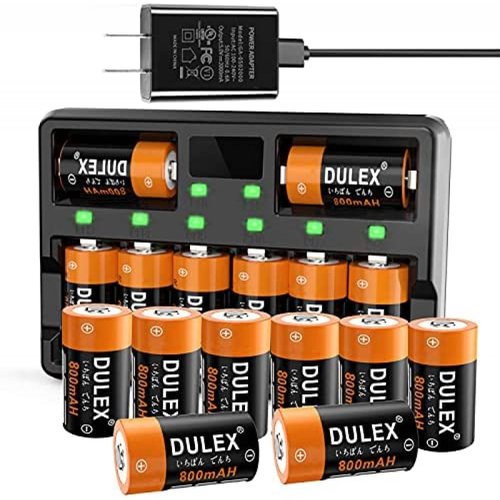 Pack cargador/pilas recargables DULEX CR123A 123A -Negro