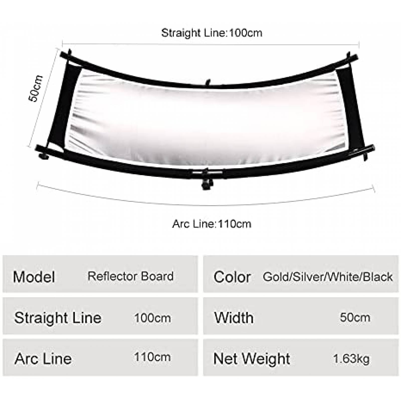 Reflector Soonpho Curvo 40x20" Luz Tipo Clamshell -Negro