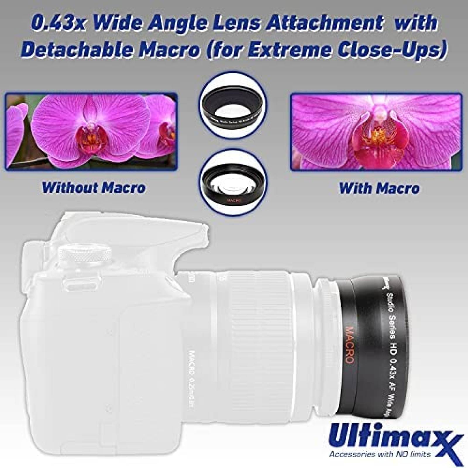 Set de Filtros Ultimaxx de 49mm para Canon EOS M6 -Negro