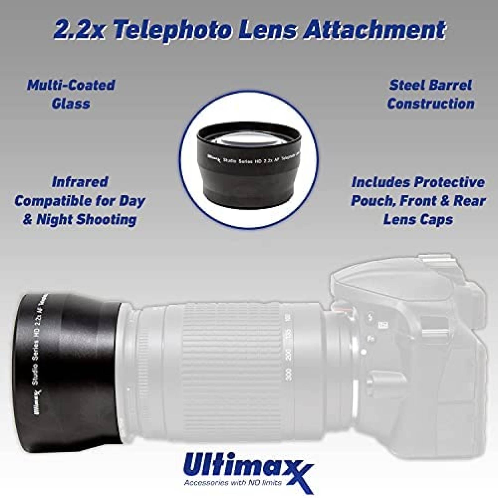 Set de Filtros Ultimaxx de 49mm para Canon EOS M6 -Negro