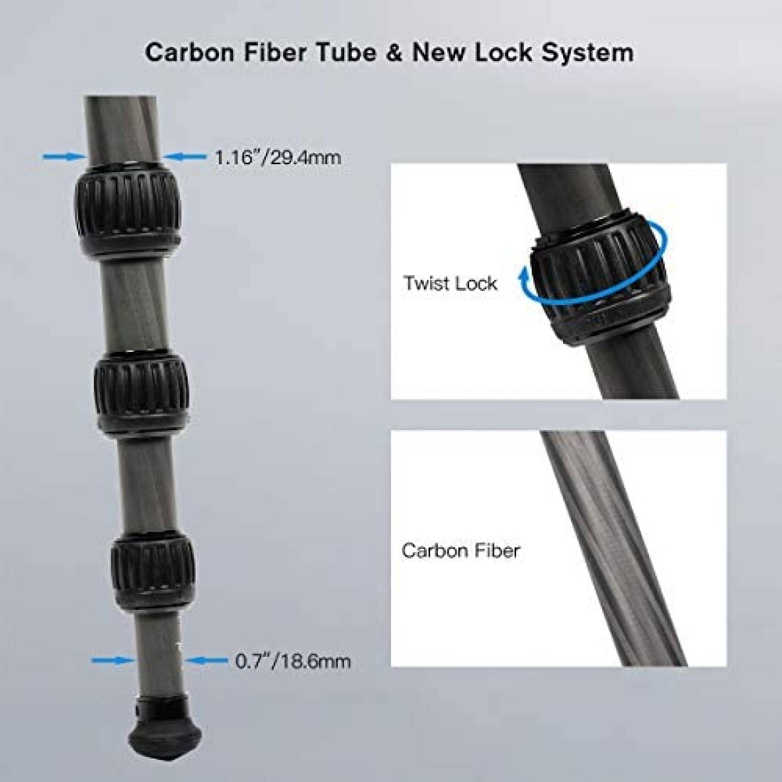 Tripode SIRUI AM-284 de Fibra de Carbono para Camara -Negro