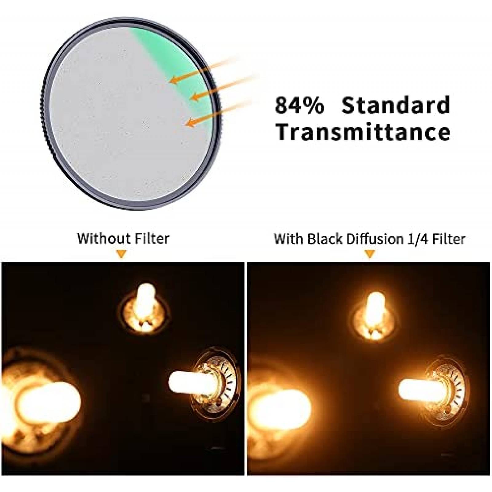 Filtro K&F Concept 58mm Negro Suave 1/4 -Transparente