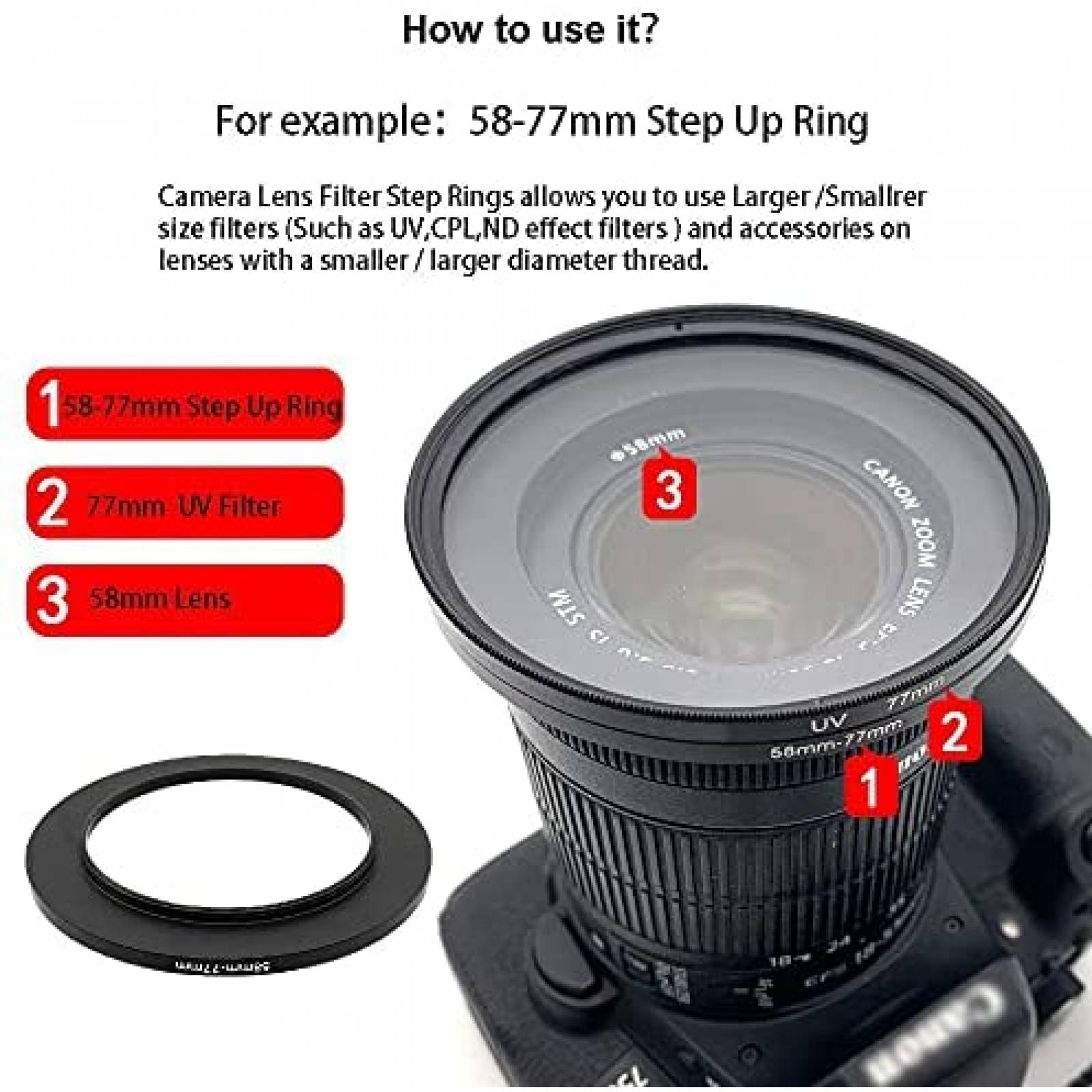 Adaptador LingoFoto para Filtro de Lente de Camara 105-95mm