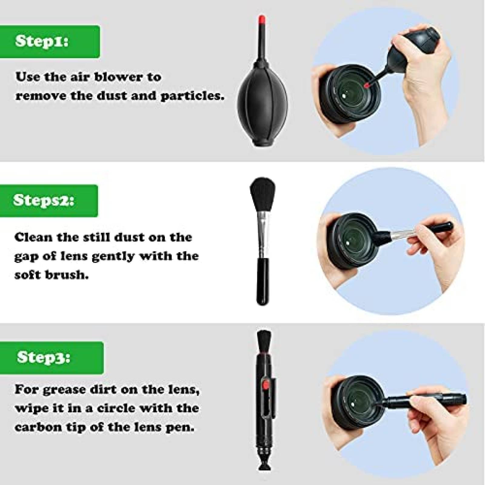 Kit de limpieza para camara con estuche REFLYING x37 -Negro
