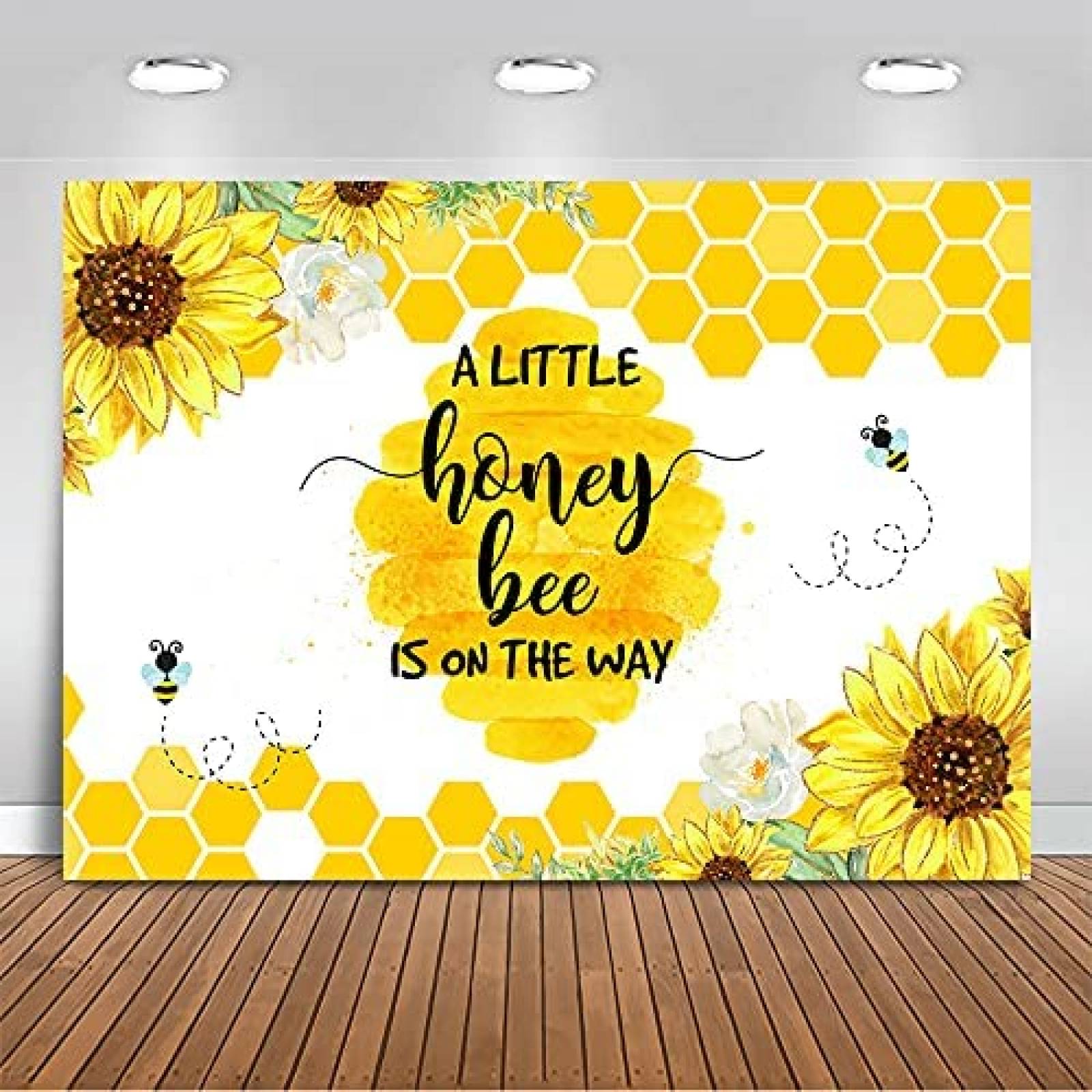 Fondo de Fotografia Mocsicka Baby Shower 7x5 Pies -Abejas
