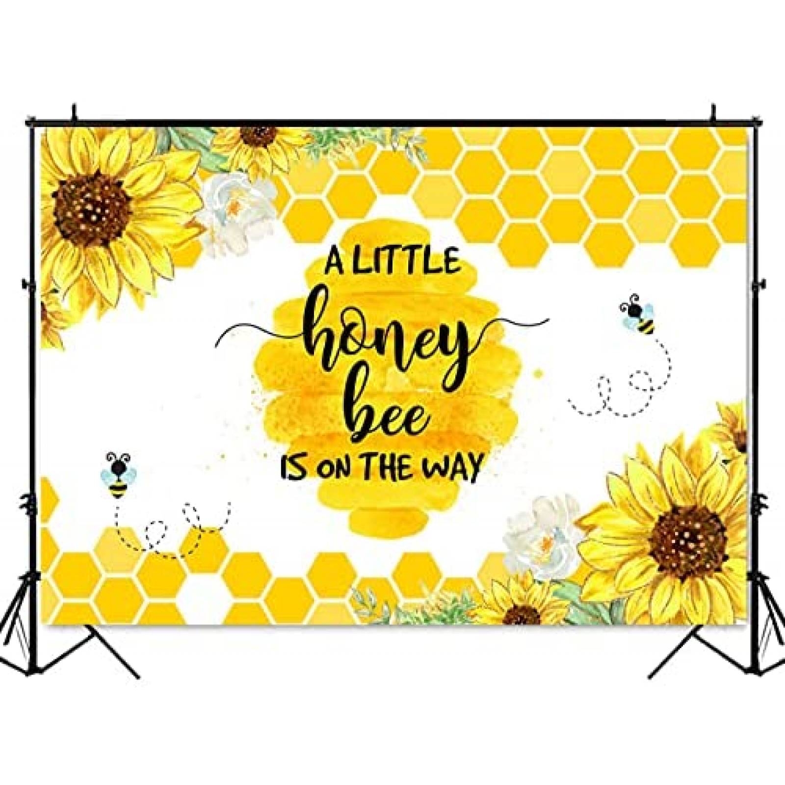 Fondo de Fotografia Mocsicka Baby Shower 7x5 Pies -Abejas