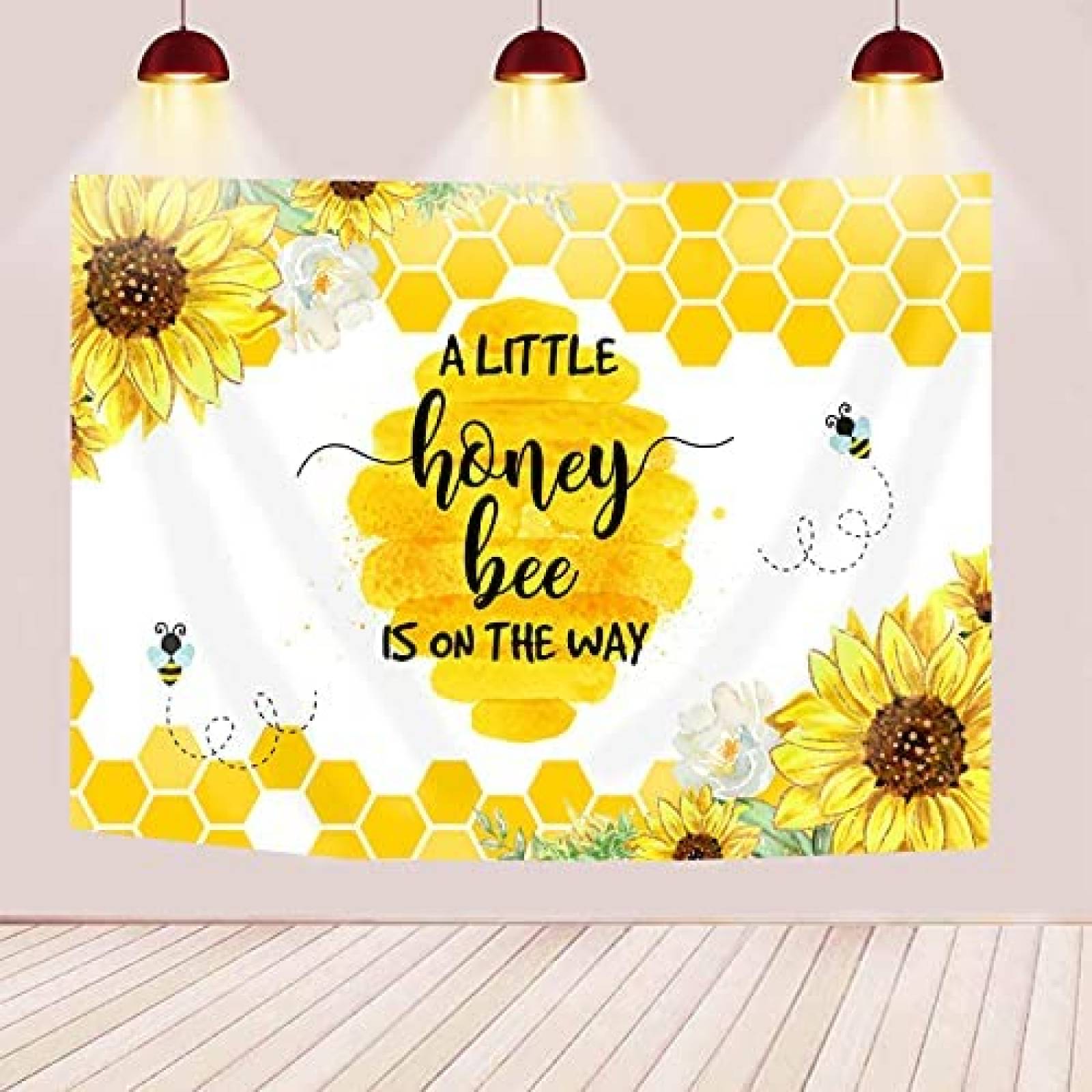 Fondo de Fotografia Mocsicka Baby Shower 7x5 Pies -Abejas