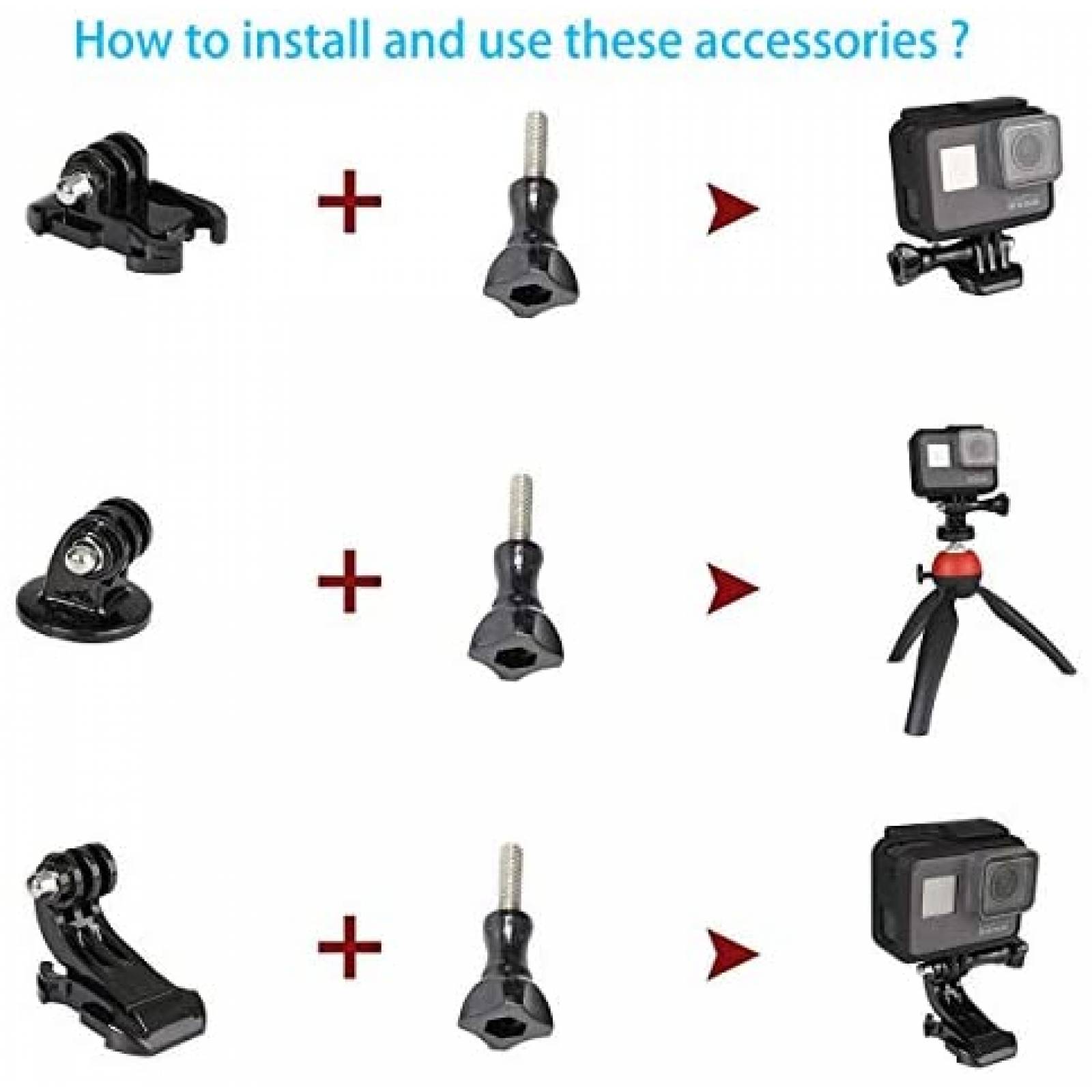 Kit Accesorios Para Camara Pellking Para GoPro Hero 9 -Negro