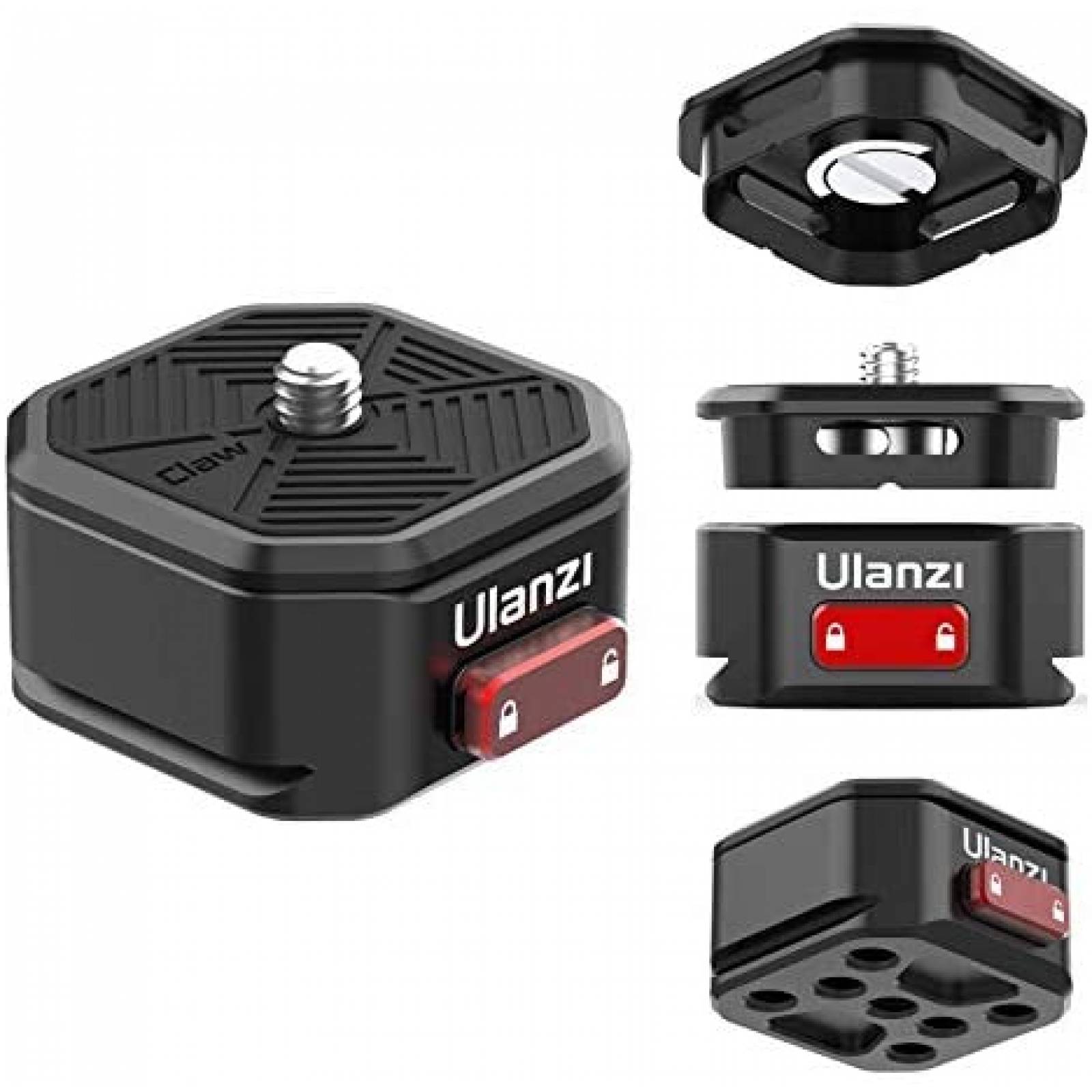 Montaje de tripode de camara Jusmo placa liberacion rapida