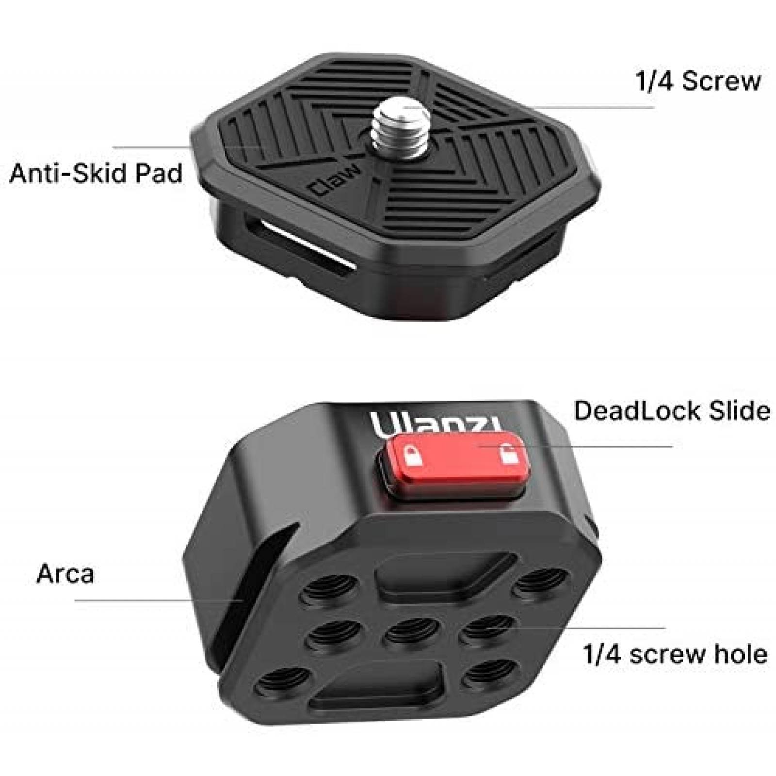 Montaje de tripode de camara Jusmo placa liberacion rapida