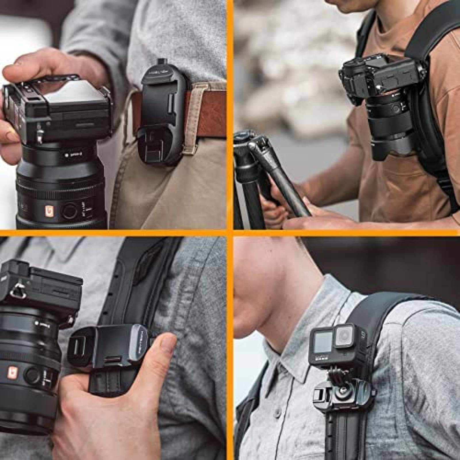 Clip para camara PGYTECH Beetle con placa de Snaplock -Negro