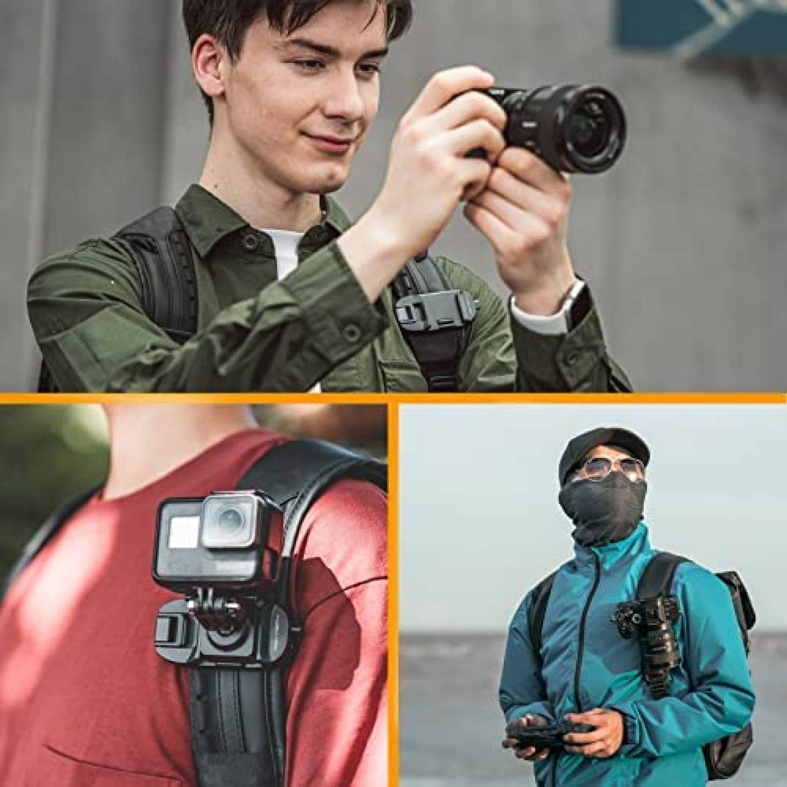 Clip para camara PGYTECH Beetle con placa de Snaplock -Negro